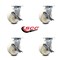 Service Caster 6 Inch Nylon Swivel Caster Set with Roller Bearings and Brakes SCC-30CS620-NYR-TLB-4 - alternate 2